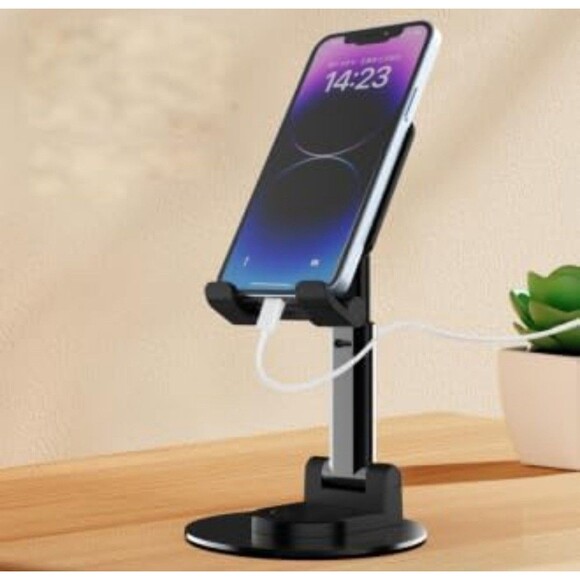 Phone Stand for Desk, 360 Degree Rotating Phone Stand Adjustable Cell Phone - Picture 4 of 8